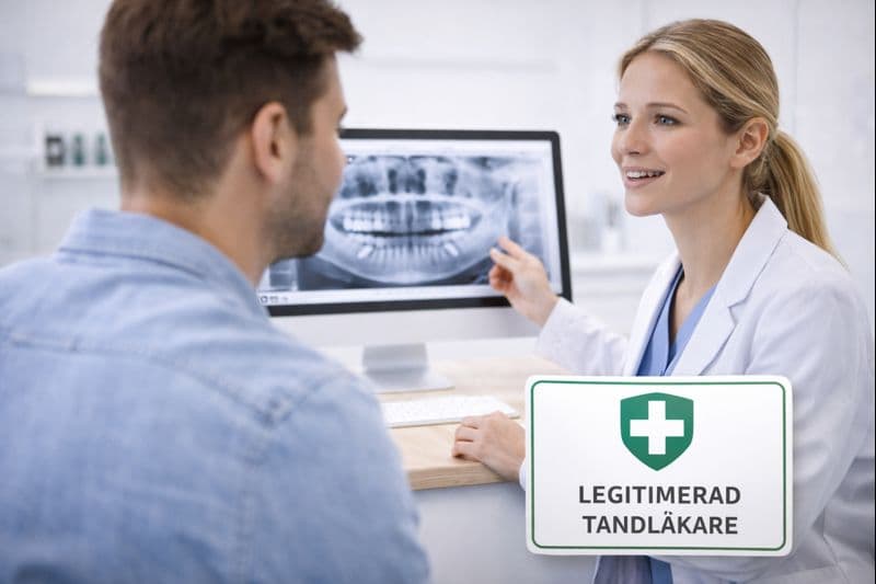 Genomgång av tandröntgen med patient i Borås – förklaring av undersökningsresultat